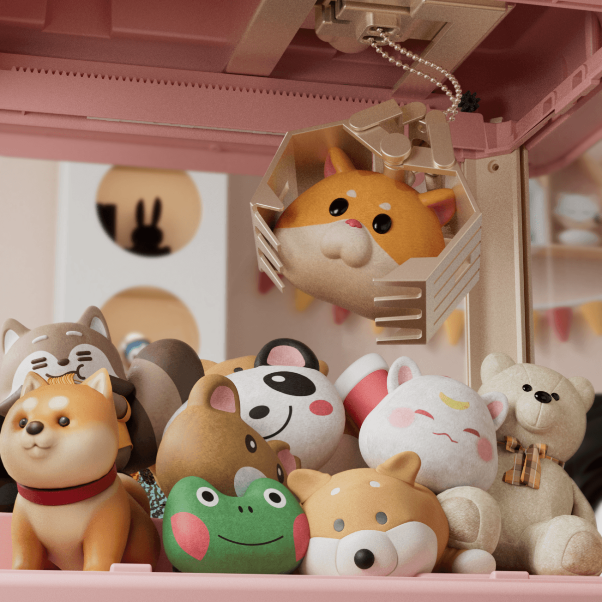 Mini Claw Machine Toy for Kids, Rabbit Cake Theme, Size XL