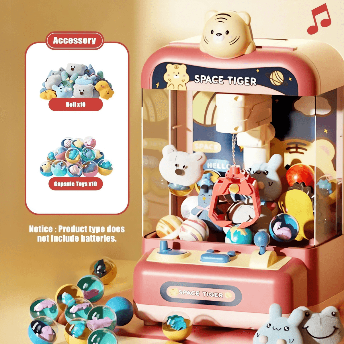 Mini Claw Machine Toy for Kids, Deep Blue Space Bear Theme, Size M