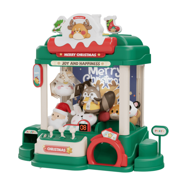 Home 10 Mini Claw Machine Toy for Kids, Green Christmas Theme, Size XL