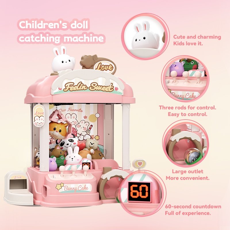 Mini Claw Machine Toy for Kids, Rabbit Cake Theme, Size XL
