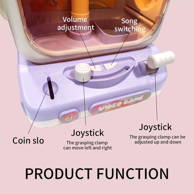 Mini Claw Machine Toy for Kids, Purplue Unicorn Theme, Size M