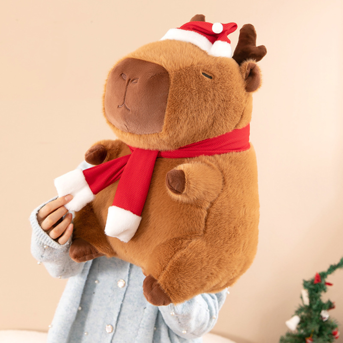 Capybara Plush Doll, Christmas Theme, Stuffed Animals Soothing Sleeping Toys For Kids Birthday Christmas Gift