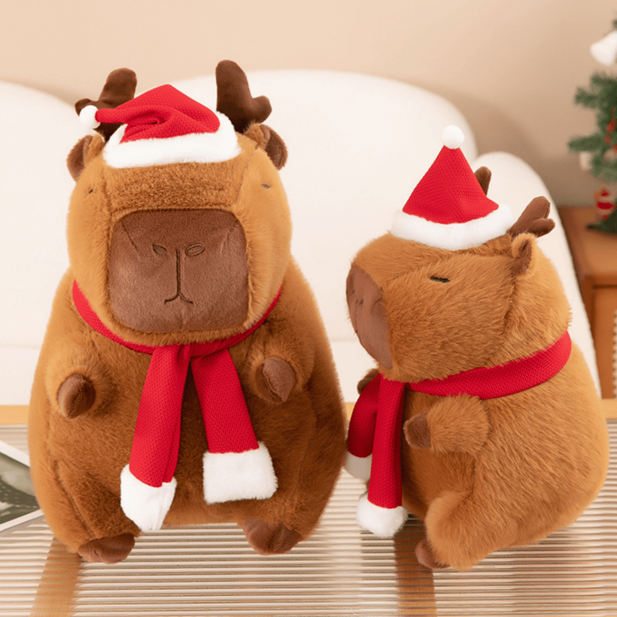 Capybara Plush Doll, Christmas Theme, Stuffed Animals Soothing Sleeping Toys For Kids Birthday Christmas Gift