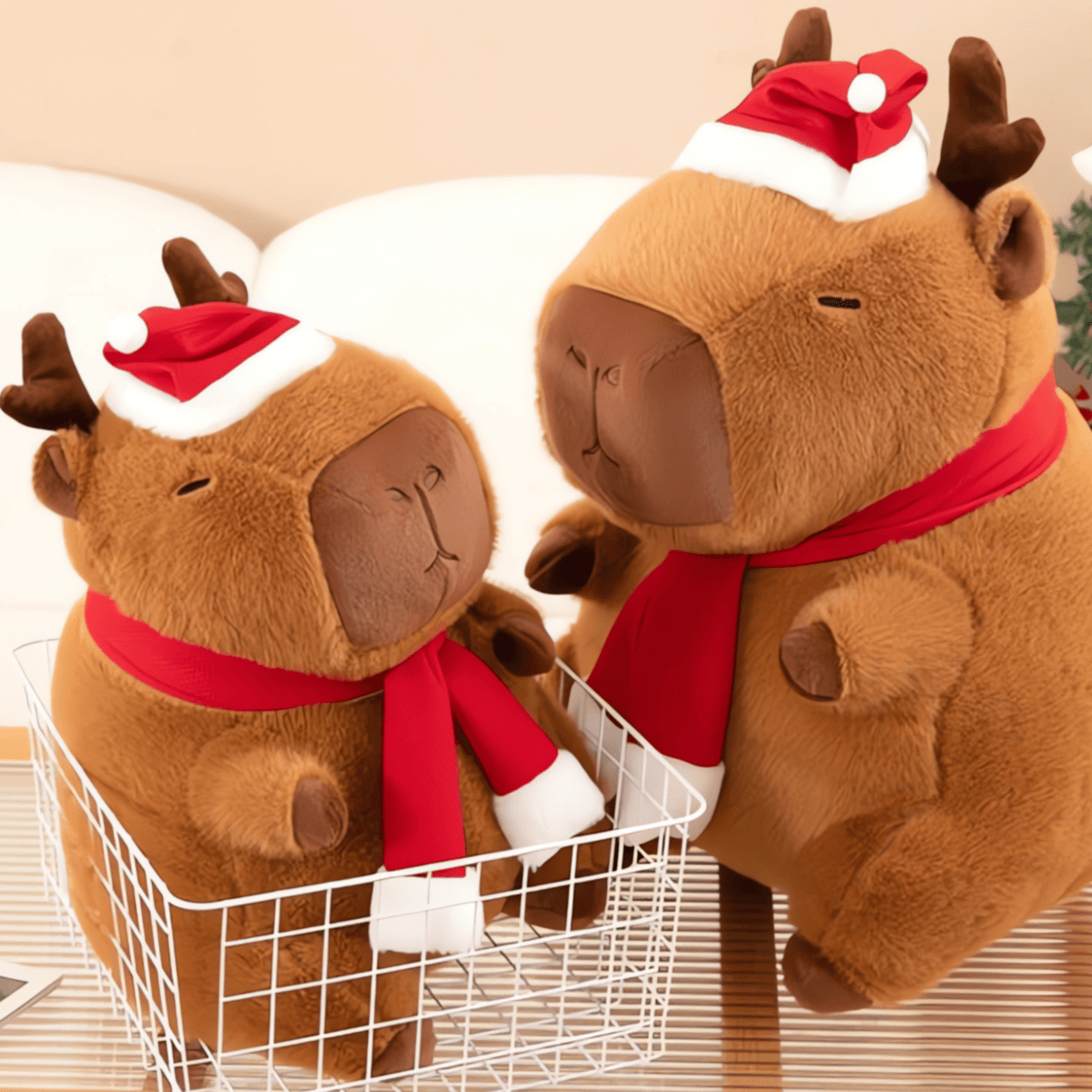 Capybara Plush Doll, Christmas Theme, Stuffed Animals Soothing Sleeping Toys For Kids Birthday Christmas Gift