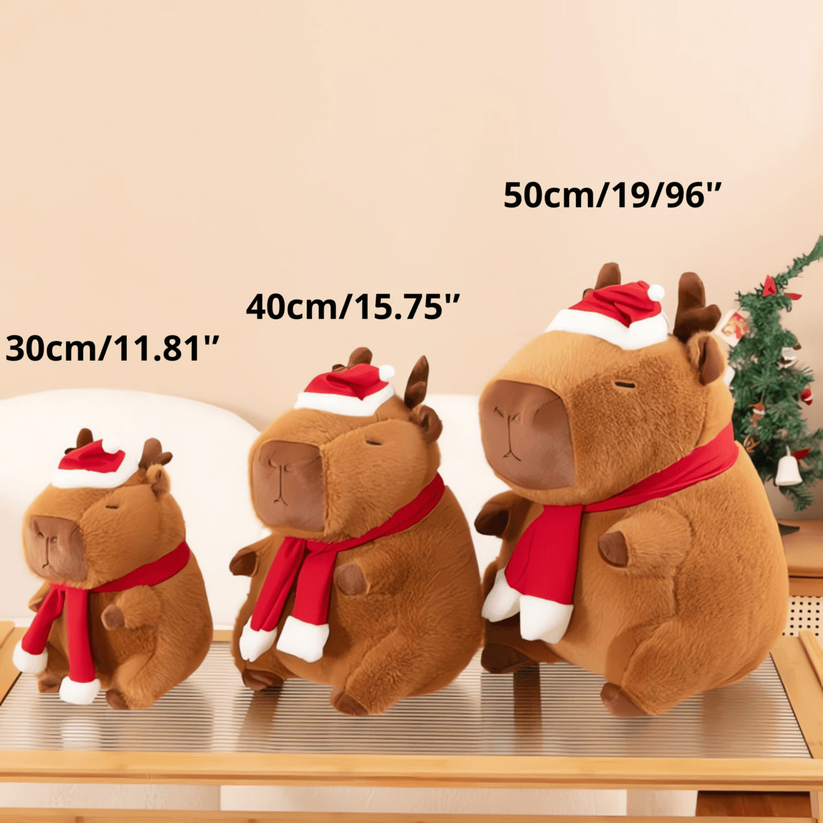 Capybara Plush Doll, Christmas Theme, Stuffed Animals Soothing Sleeping Toys For Kids Birthday Christmas Gift