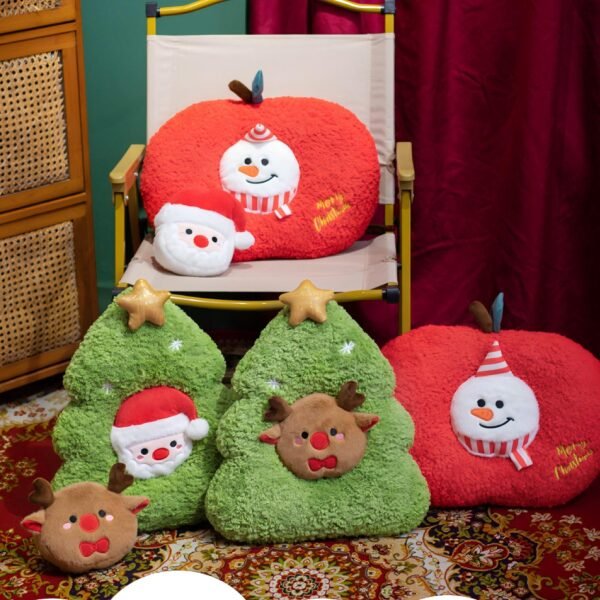 Home 21 Christmas Ornaments Holiday Pillow with Stuffed Plush Christmas Bear – Festive Christmas Decorations for Kids and Family