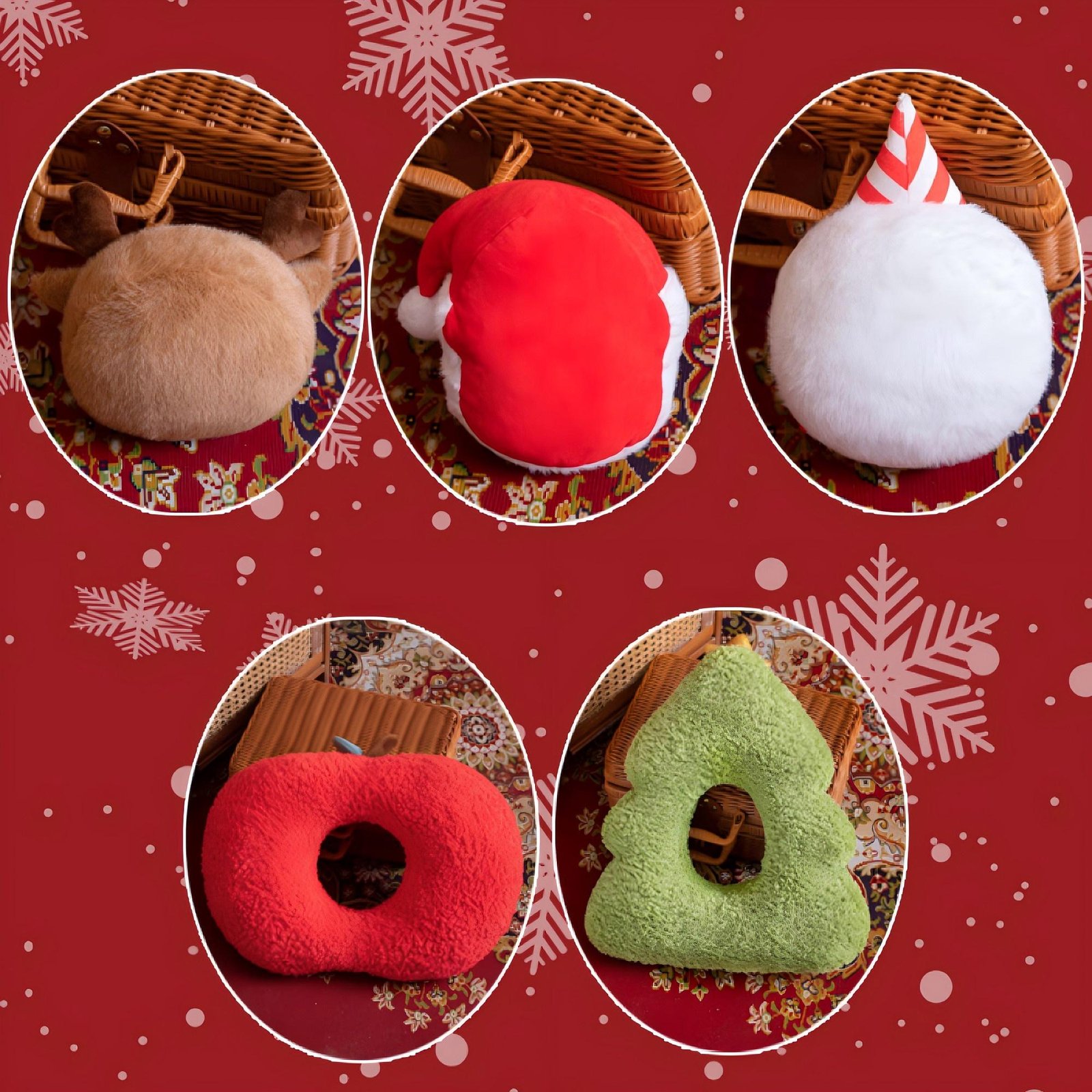 Christmas Ornaments Holiday Pillow with Stuffed Plush Christmas Bear – Festive Christmas Decorations for Kids and Family