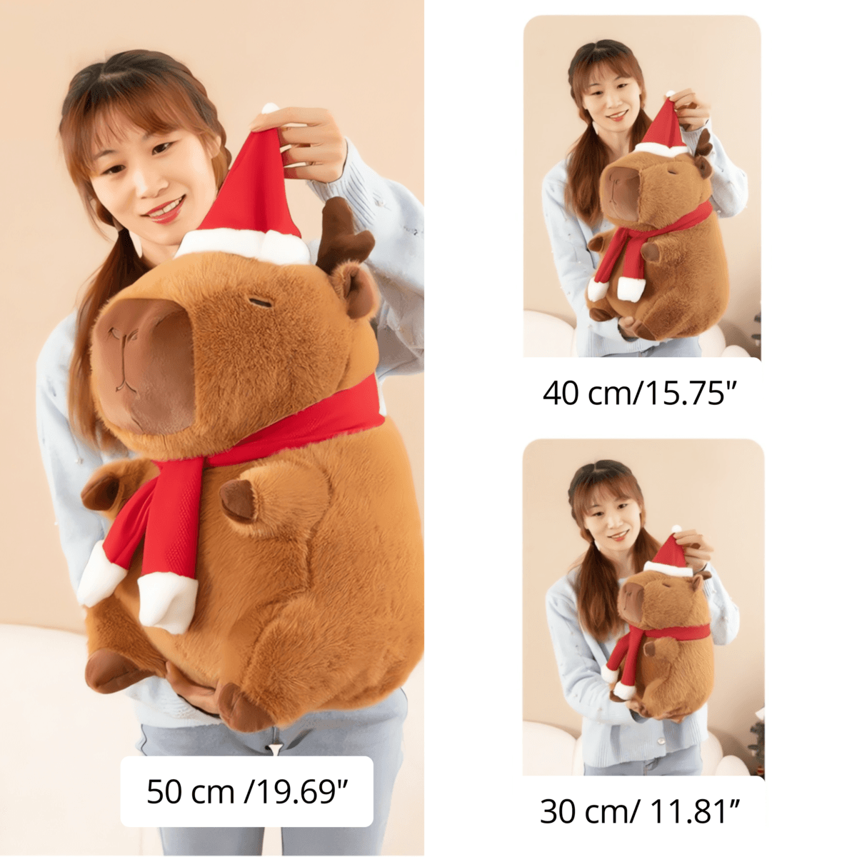 Capybara Plush Doll, Christmas Theme, Stuffed Animals Soothing Sleeping Toys For Kids Birthday Christmas Gift