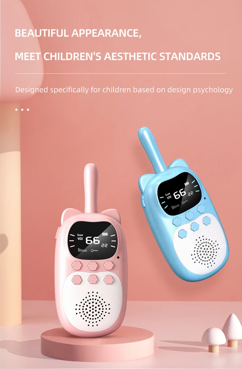 2pcs Rechargeable Kids Walkie Talkies - 3km Range, Perfect Birthday Gift 9 2pcs Rechargeable Kids Walkie Talkies - 3km Range, Perfect Birthday Gift