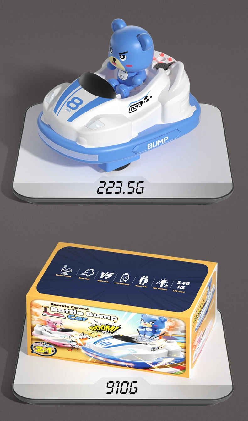 Kids’ Remote Control Bumper Car with Sound, Lights, and Competitive Gameplay