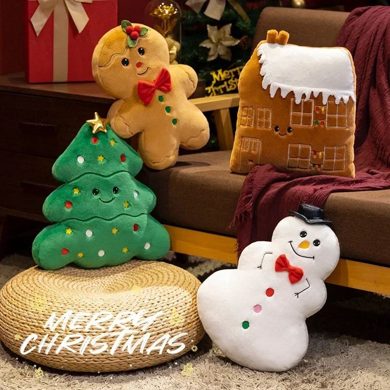 Christmas Plush Toys - Tree, Snowman, Gingerbread Man, Cookie House & Pillow Gifts