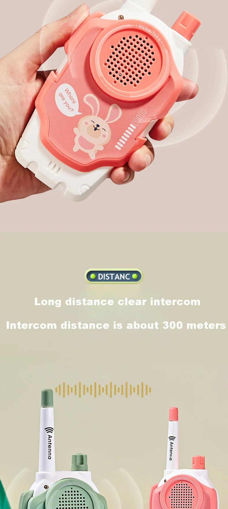 2-Pack Kids Walkie Talkies - Fun Parent-Child Communication Set for Christmas Gifts