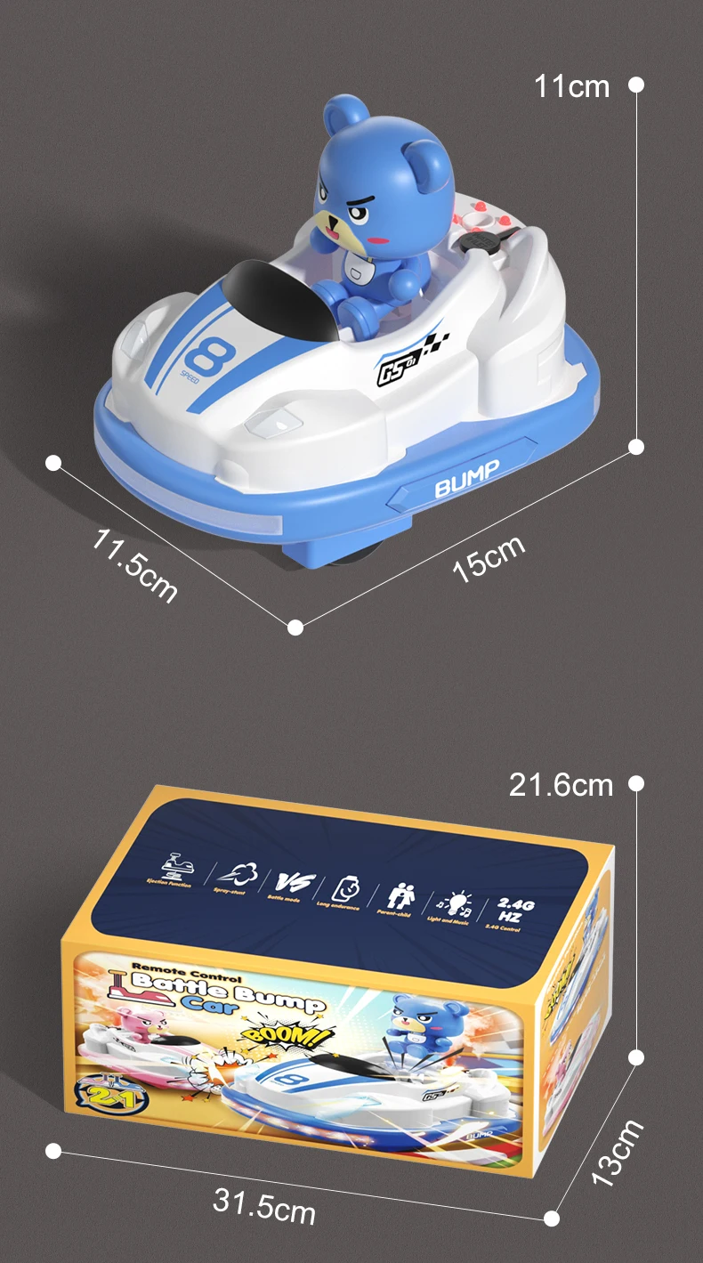 Kids’ Remote Control Bumper Car with Sound, Lights, and Competitive Gameplay