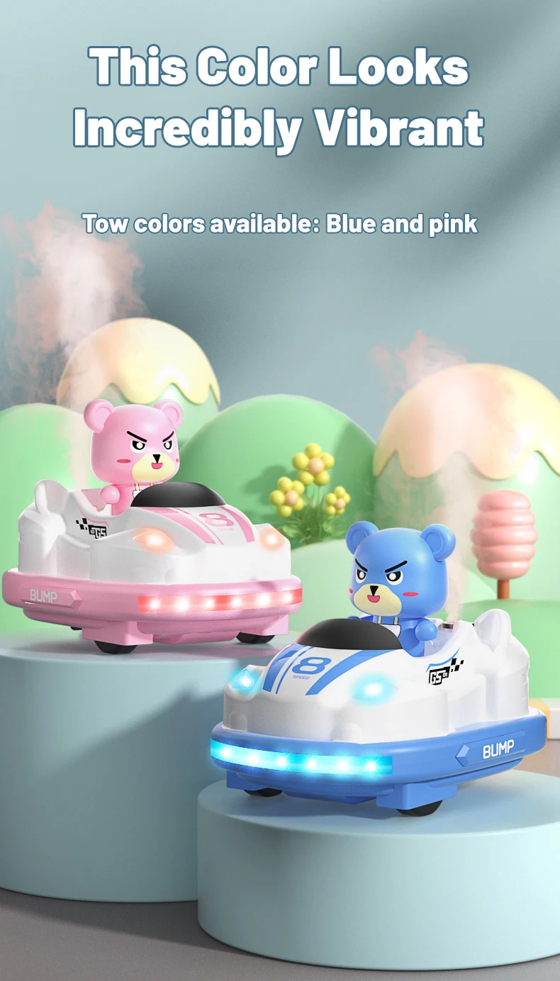 Kids’ Remote Control Bumper Car with Sound, Lights, and Competitive Gameplay