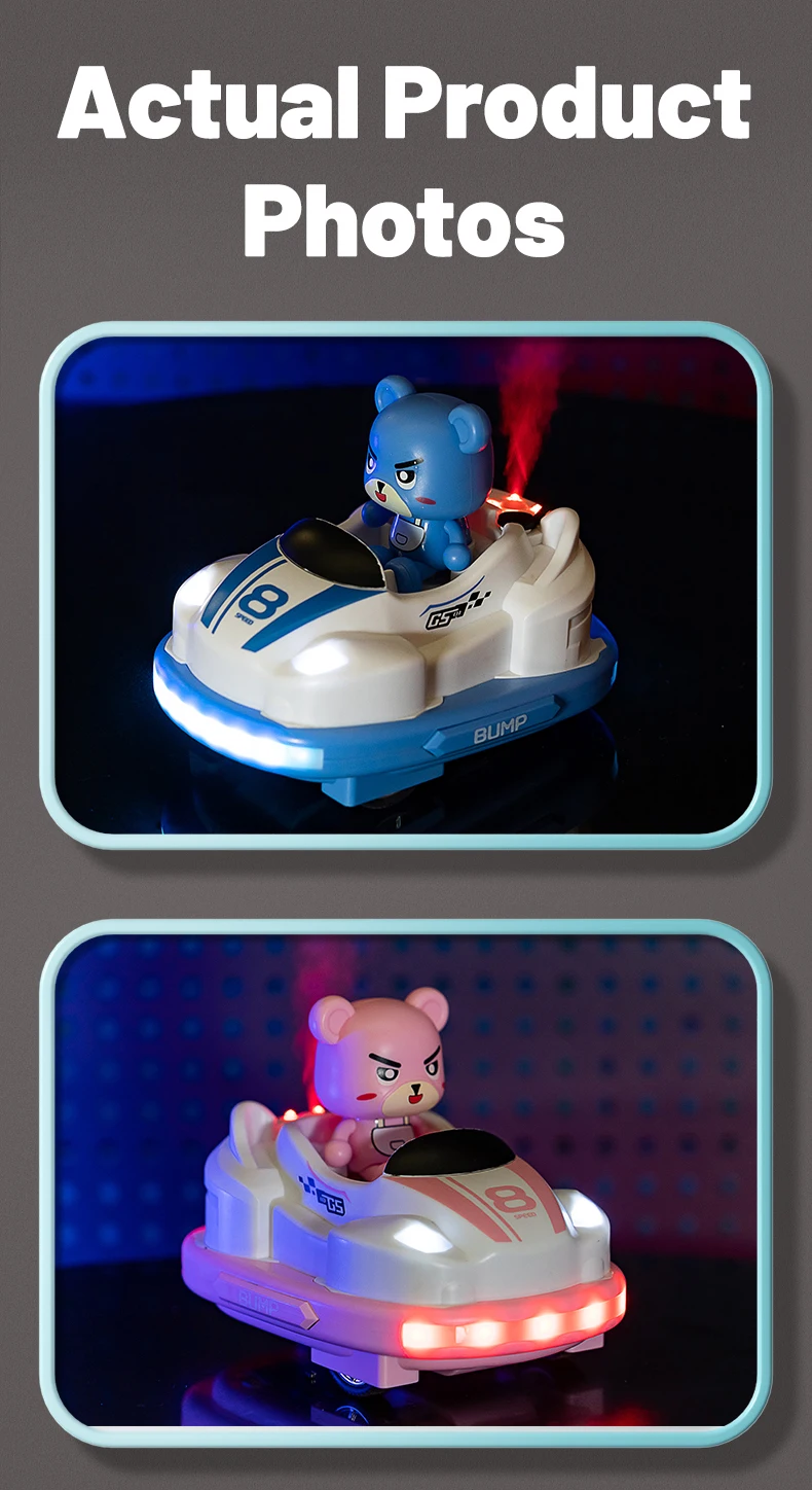 Kids’ Remote Control Bumper Car with Sound, Lights, and Competitive Gameplay