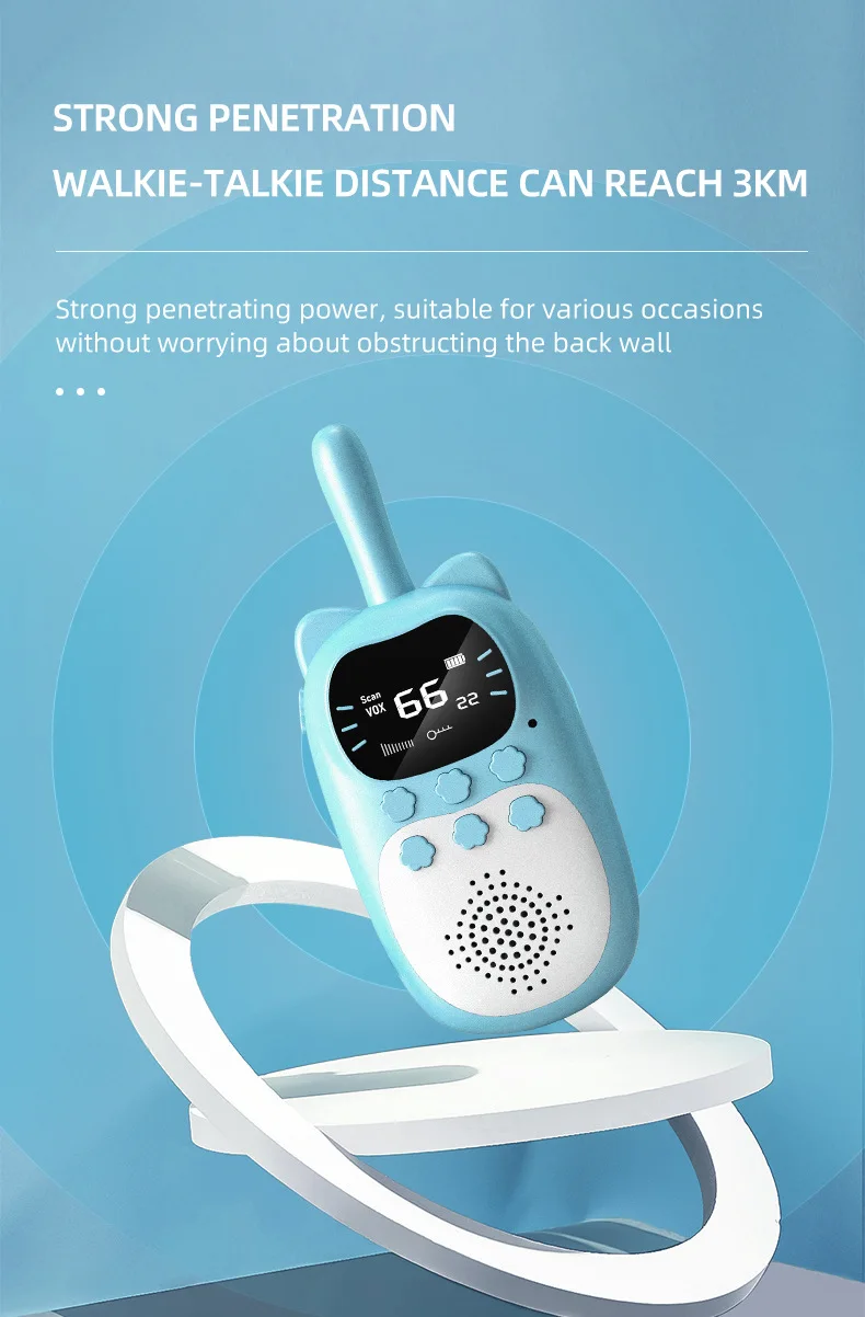 2pcs Rechargeable Kids Walkie Talkies - 3km Range, Perfect Birthday Gift 11 2pcs Rechargeable Kids Walkie Talkies - 3km Range, Perfect Birthday Gift