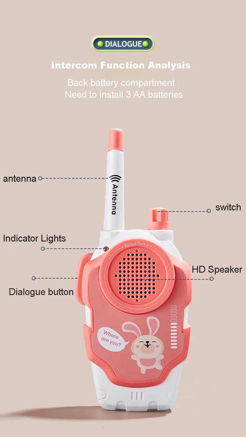 2-Pack Kids Walkie Talkies - Fun Parent-Child Communication Set for Christmas Gifts