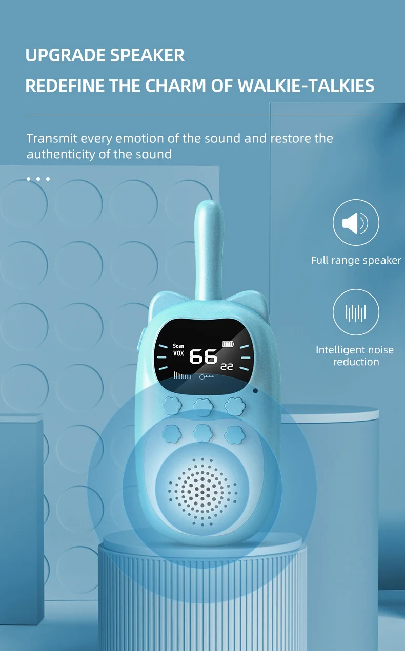 2pcs Rechargeable Kids Walkie Talkies - 3km Range, Perfect Birthday Gift 19 2pcs Rechargeable Kids Walkie Talkies - 3km Range, Perfect Birthday Gift