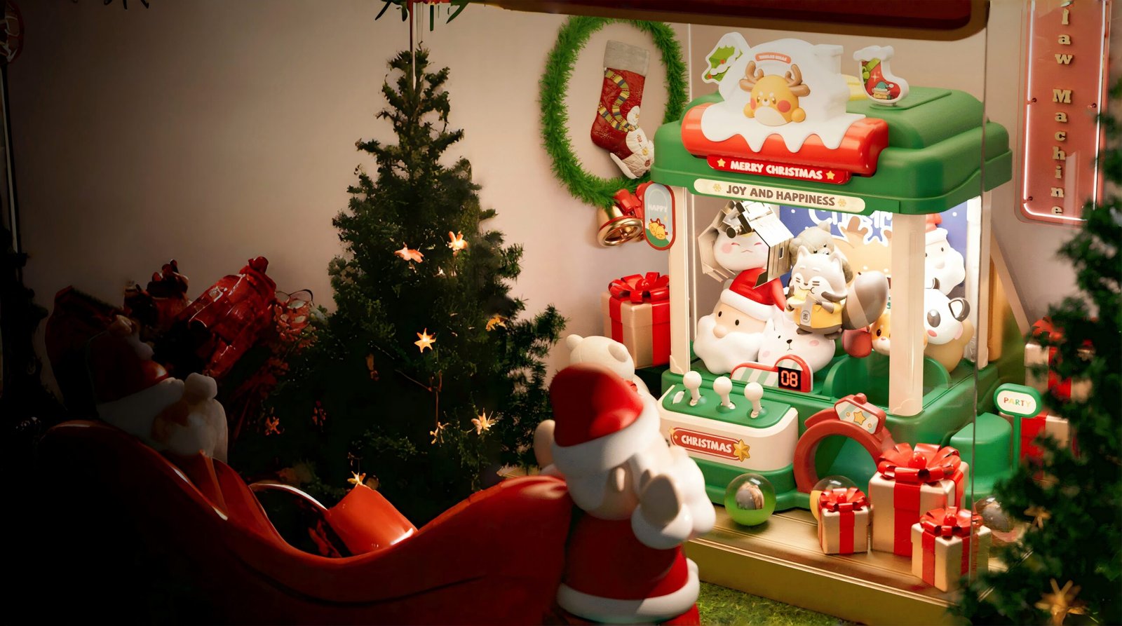 Home 1 Mini Claw Machine Christmas Theme