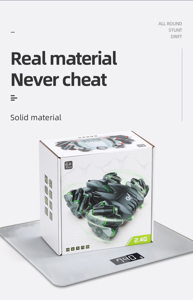 Remote Control Stunt Car, Amphibious RC Vehicle Double-sided Flip, Children's gift