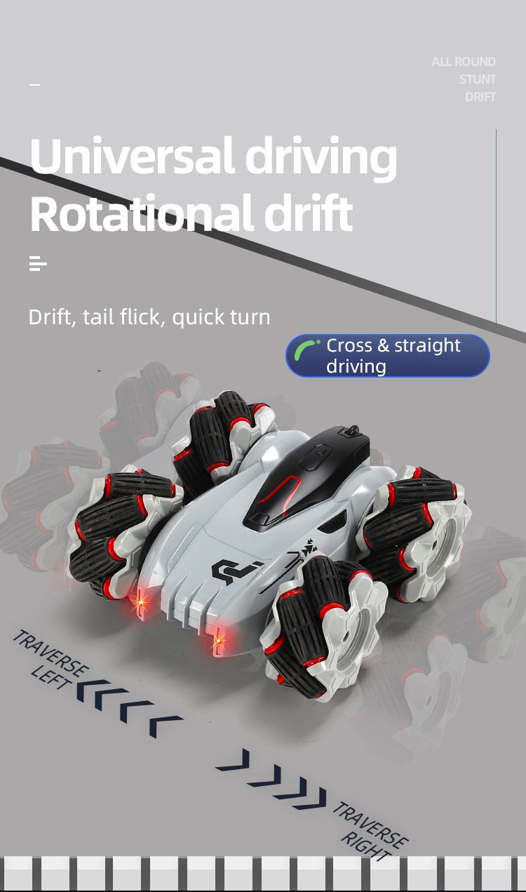 Remote Control Stunt Car, Amphibious RC Vehicle Double-sided Flip, Children's gift