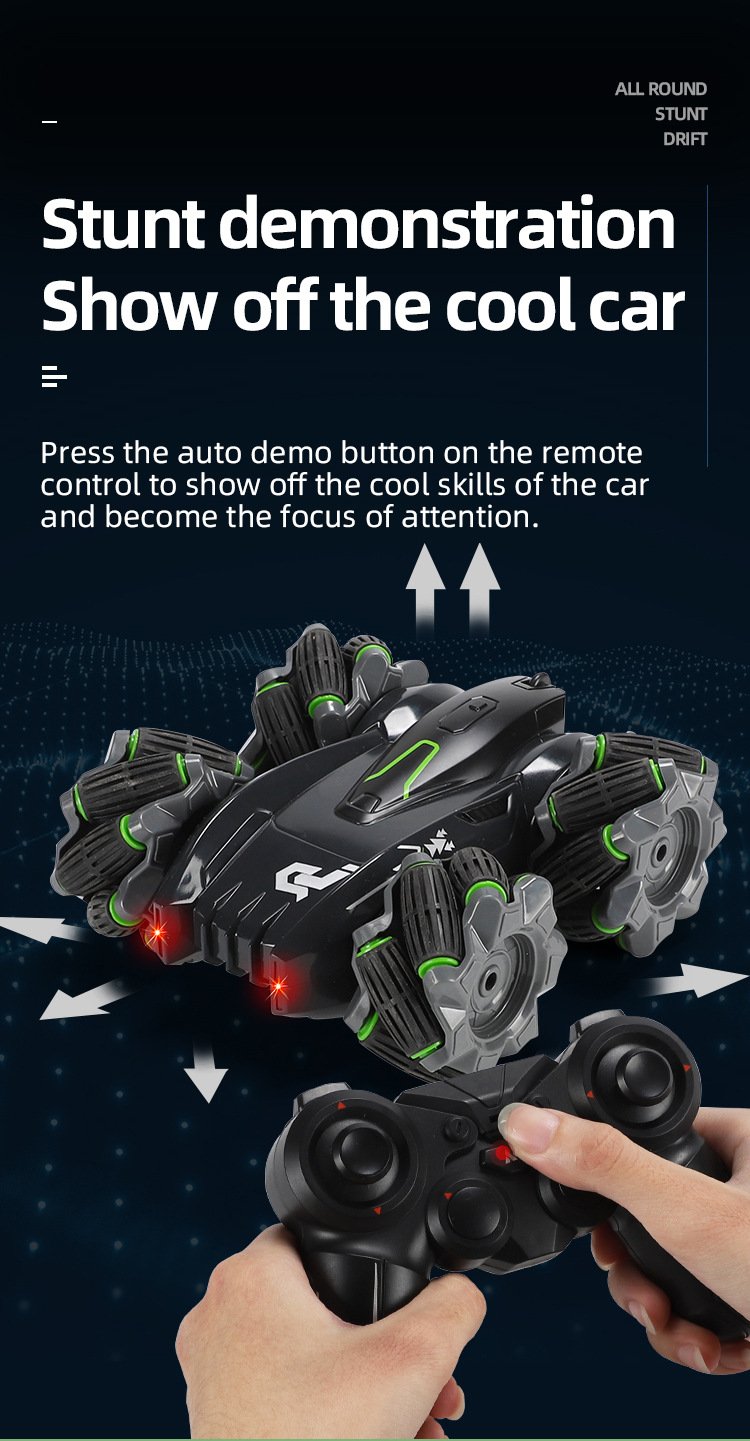 Remote Control Stunt Car, Amphibious RC Vehicle Double-sided Flip, Children's gift