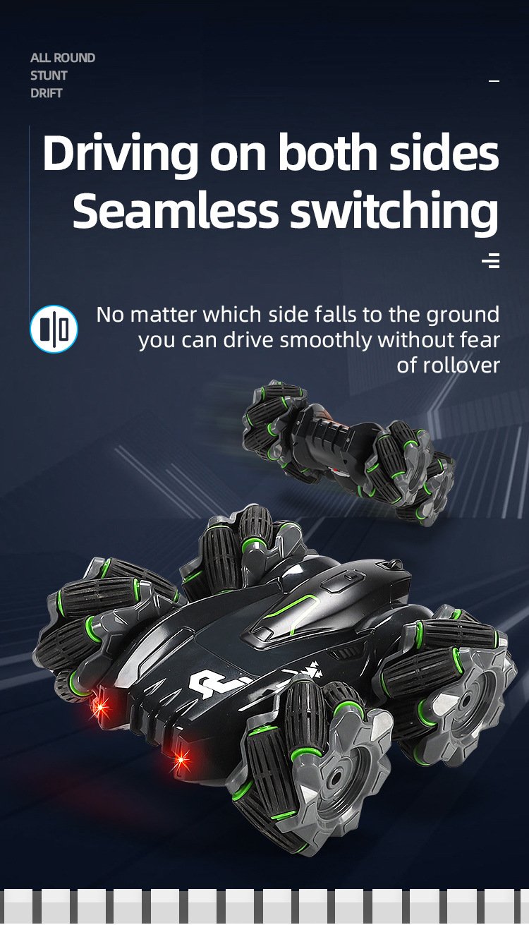 Remote Control Stunt Car, Amphibious RC Vehicle Double-sided Flip, Children's gift