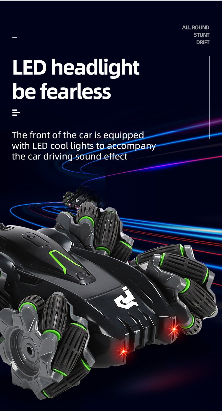 Remote Control Stunt Car, Amphibious RC Vehicle Double-sided Flip, Children's gift