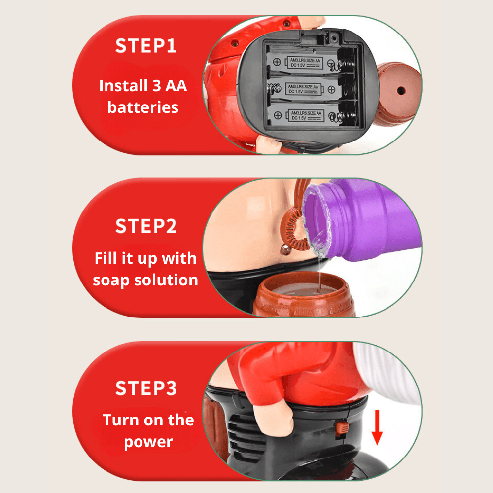 Funny Bubble Blowing Santa Claus Toy with Music, Light, Prank Funny Christmas Toy Gift