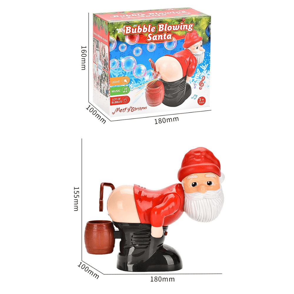 Funny Bubble Blowing Santa Claus Toy with Music, Light, Prank Funny Christmas Toy Gift