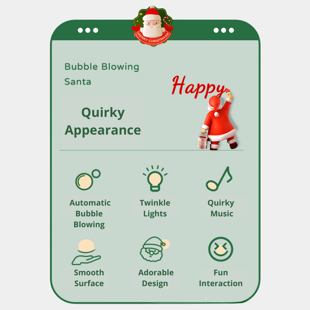 Funny Bubble Blowing Santa Claus Toy with Music, Light, Prank Funny Christmas Toy Gift