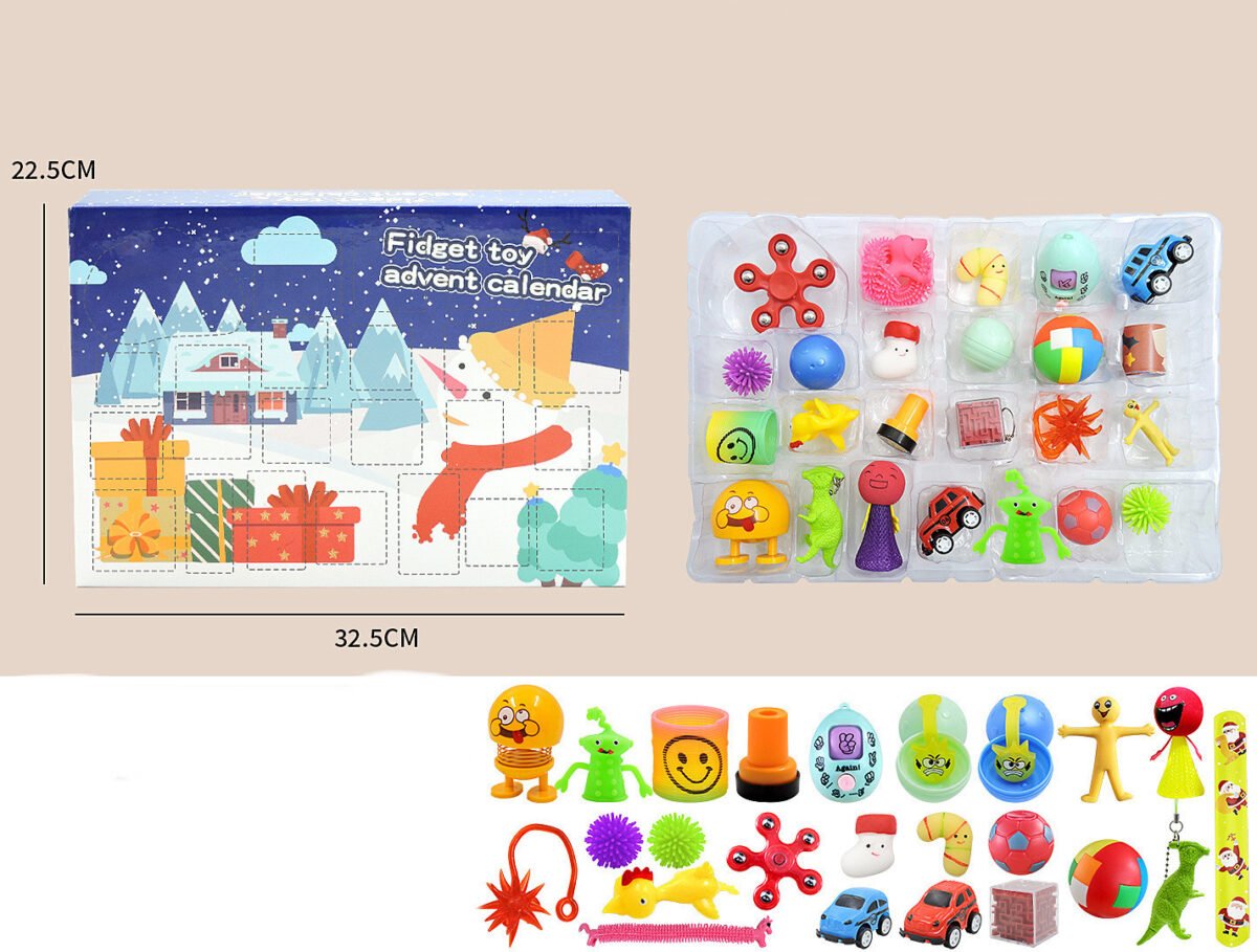 Christmas 24 Days Calendar Hand Tear Blind Box Decompression Set Toy