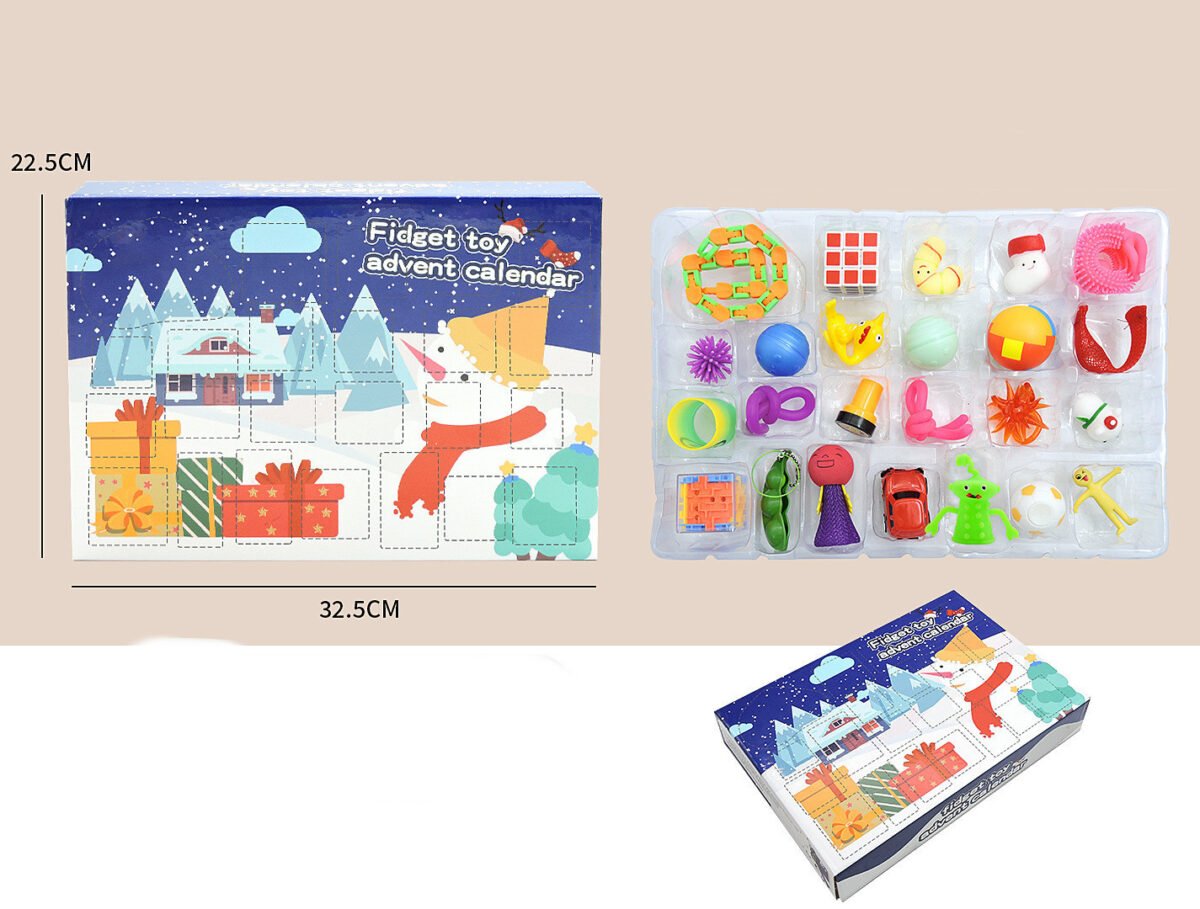 Christmas 24 Days Calendar Hand Tear Blind Box Decompression Set Toy