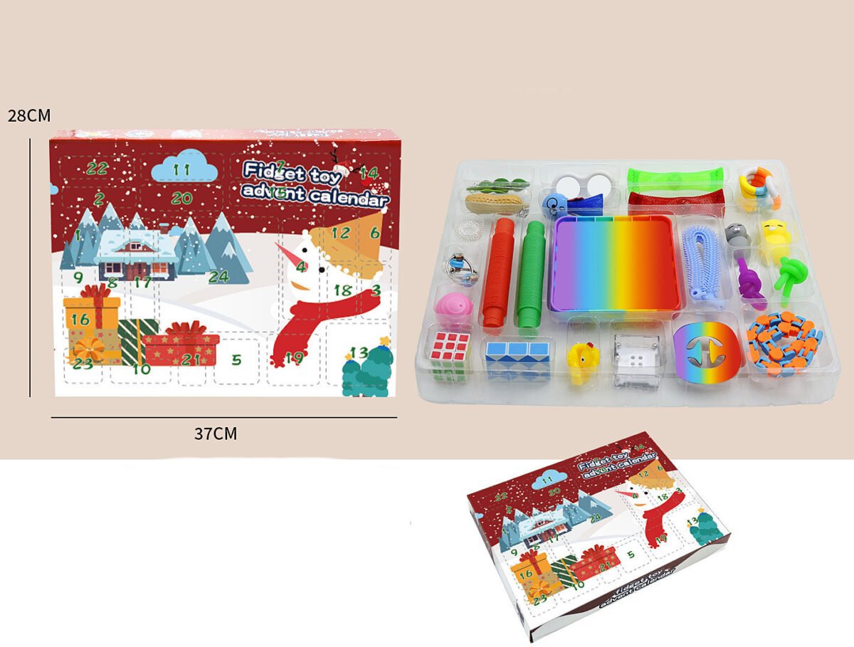 Christmas 24 Days Calendar Hand Tear Blind Box Decompression Set Toy