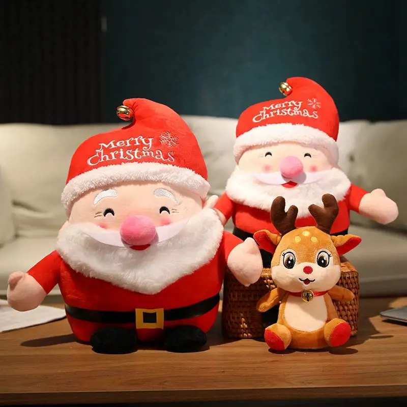 Cozy Christmas Plush: Stuffed Santa & Elk Animals - Perfect Holiday Gifts for Kids and Home Decor